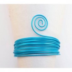 Alu wire 2 mm turquoise embossed