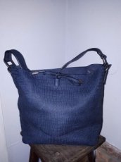 Donkerblauwe handtas