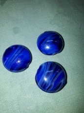 Glaskraal gevlamd blauw 20 mm