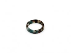 Tussenstuk ring resin blauw bruin (XA741)